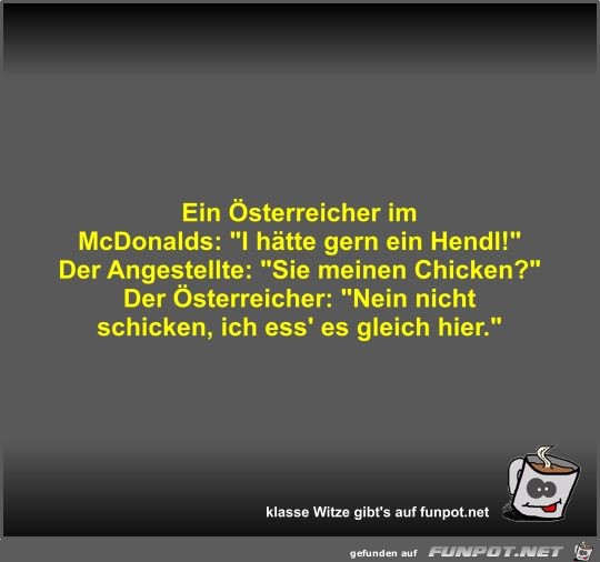 Ein sterreicher im McDonalds