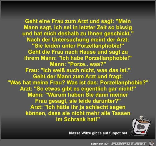 Geht eine Frau zum Arzt und sagt Geht eine Frau zum Arzt und sagt