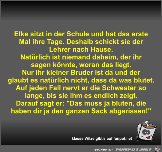 Elke sitzt in der Schule und hat das erste Mal ihre Tage Elke sitzt in der Schule und hat das erste Mal ihre Tage