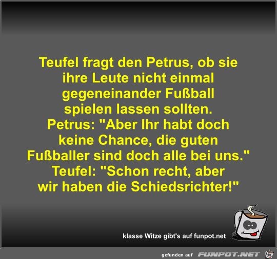 Teufel fragt den Petrus