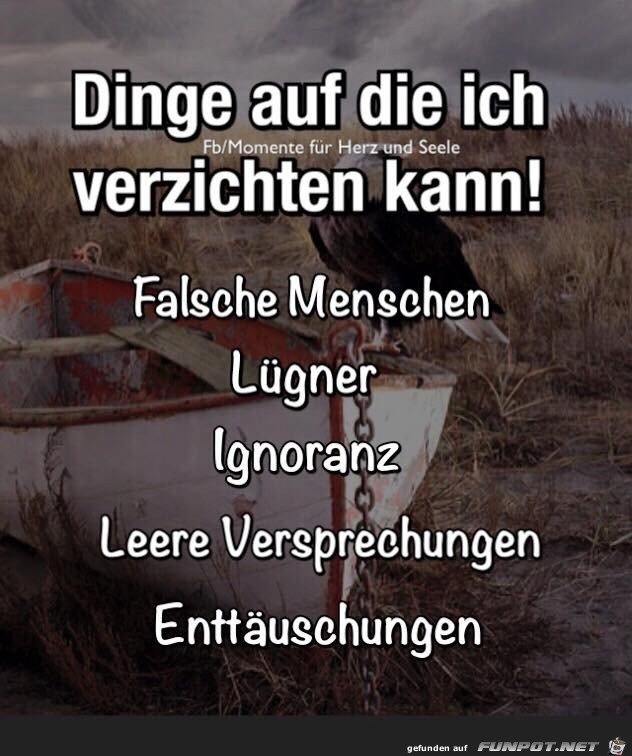 Dinge auf die ich verzichten kann Dinge auf die ich verzichten kann