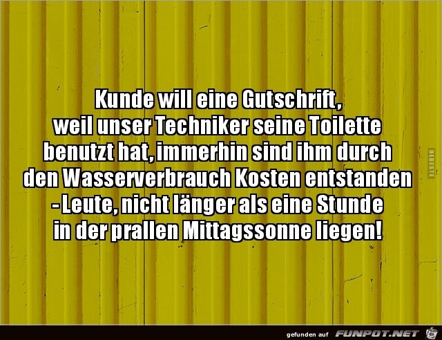 Kunde will eine Gutschrift...