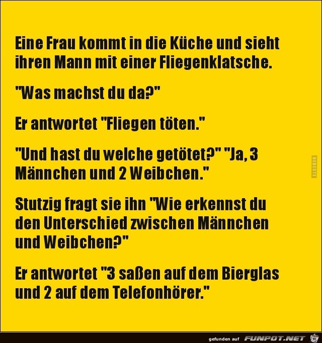 eine Frau kommt in die Kche.........