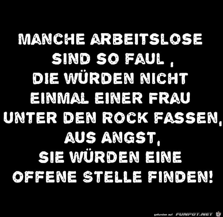 Manche Arbeitslose sind so faul Manche Arbeitslose sind so faul