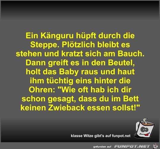 Ein Känguru hüpft durch die Steppe Ein Känguru hüpft durch die Steppe