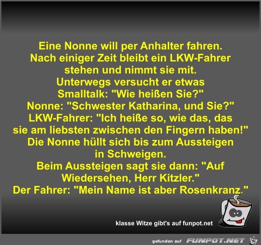 Eine Nonne will per Anhalter fahren Eine Nonne will per Anhalter fahren