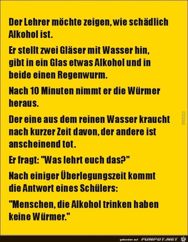 wie schdlich Alkohol ist........