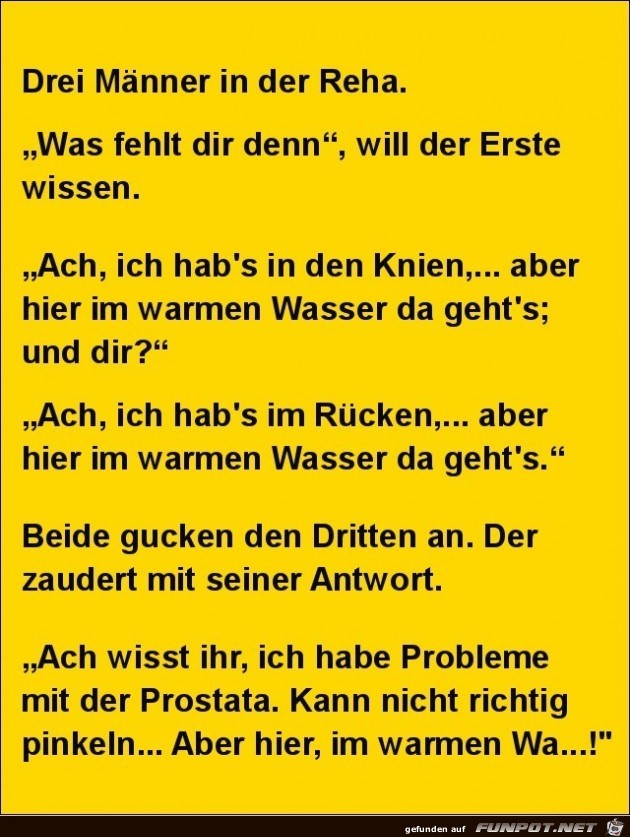 Drei Männer in der Reha Drei Männer in der Reha