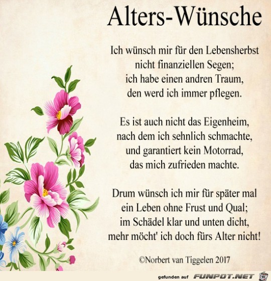 Alters-Wünsche 2018 Alters-Wünsche 2018