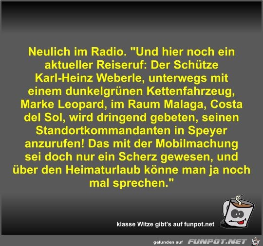 Neulich im Radio