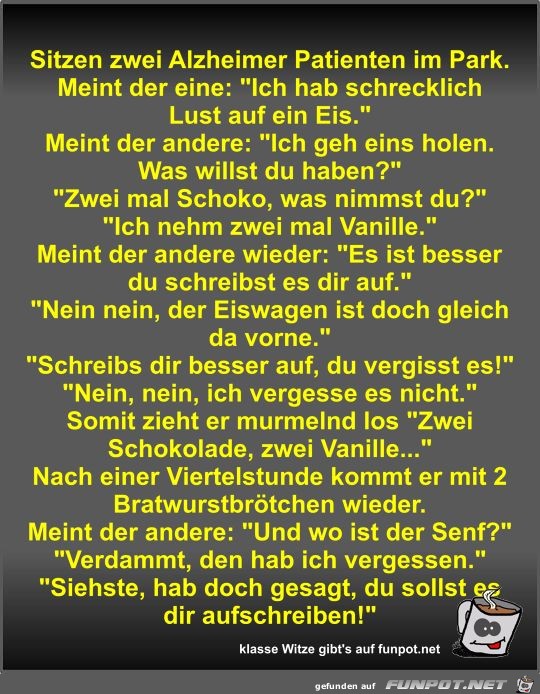 Sitzen zwei Alzheimer Patienten im Park Sitzen zwei Alzheimer Patienten im Park