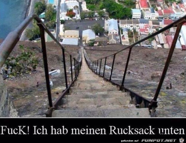 Dann bleibt der Rucksack unten Dann bleibt der Rucksack unten