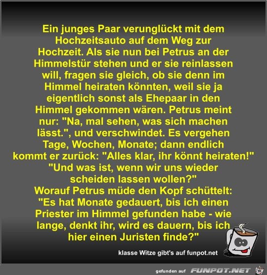 Ein junges Paar verunglückt mit dem Hochzeitsauto auf dem... Ein junges Paar verunglückt mit dem Hochzeitsauto auf dem...