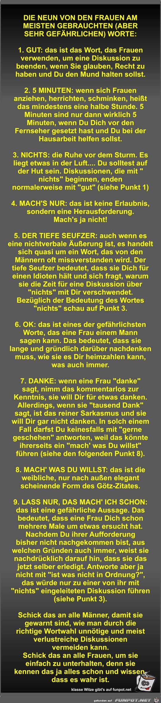 DIE NEUN VON DEN FRAUEN AM MEISTEN GEBRAUCHTEN (ABER SEHR... DIE NEUN VON DEN FRAUEN AM MEISTEN GEBRAUCHTEN (ABER SEHR...