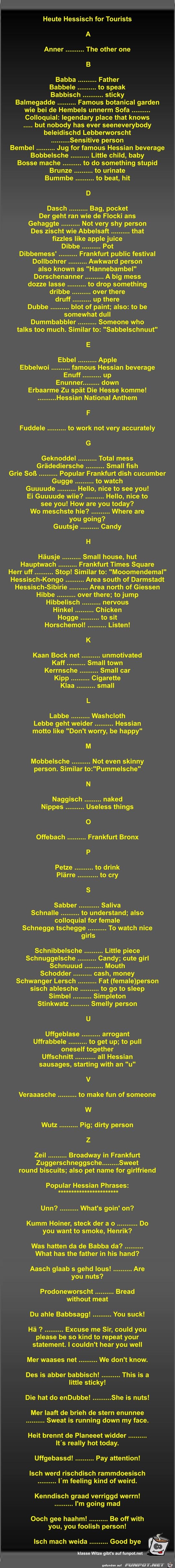 Heute Hessisch for Tourists Heute Hessisch for Tourists