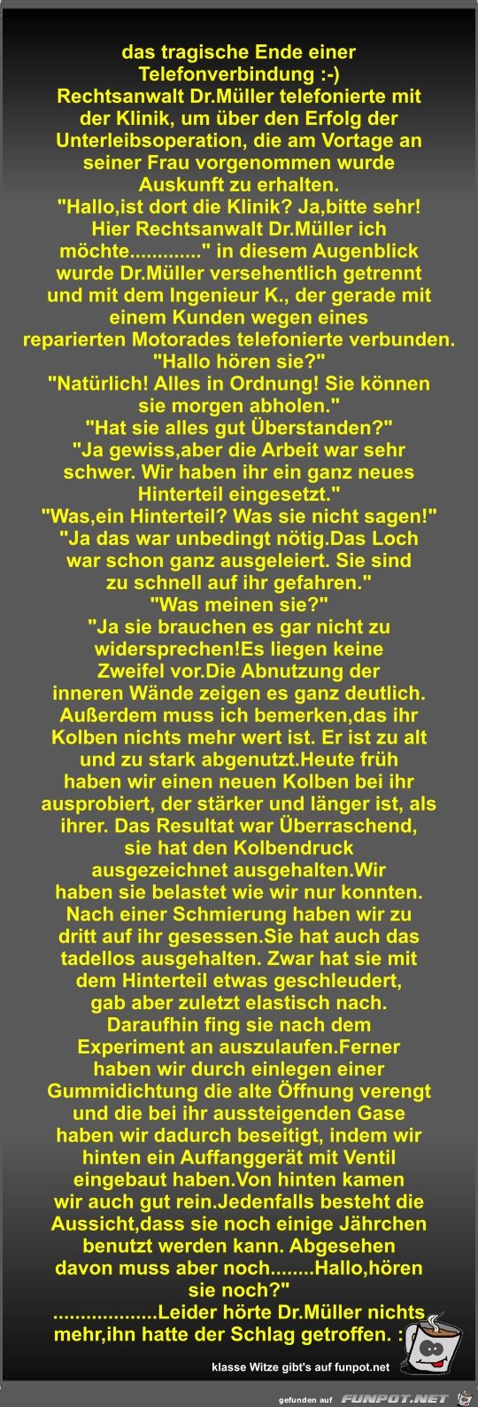 das tragische Ende einer Telefonverbindung 