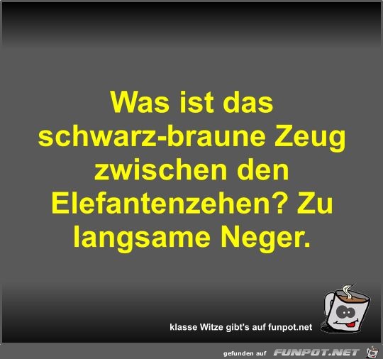 Was ist das schwarz-braune Zeug zwischen den Elefantenzehen? Was ist das schwarz-braune Zeug zwischen den Elefantenzehen?