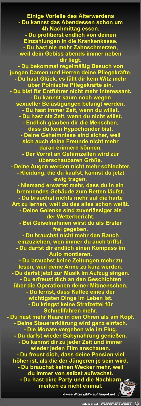 Einige Vorteile des Älterwerdens Einige Vorteile des Älterwerdens