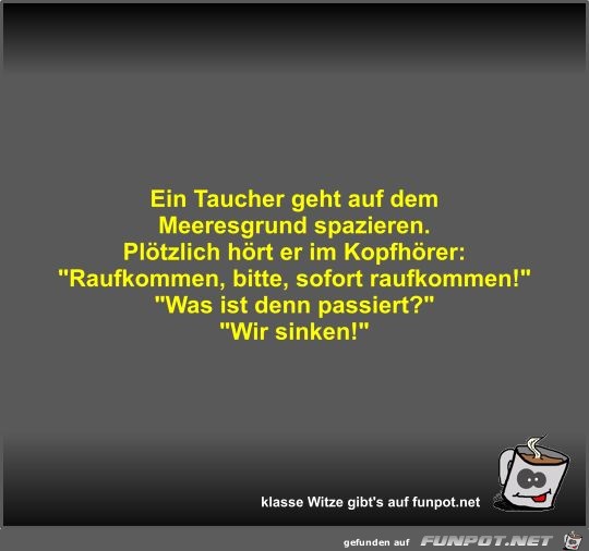 Ein Taucher geht auf dem Meeresgrund spazieren Ein Taucher geht auf dem Meeresgrund spazieren