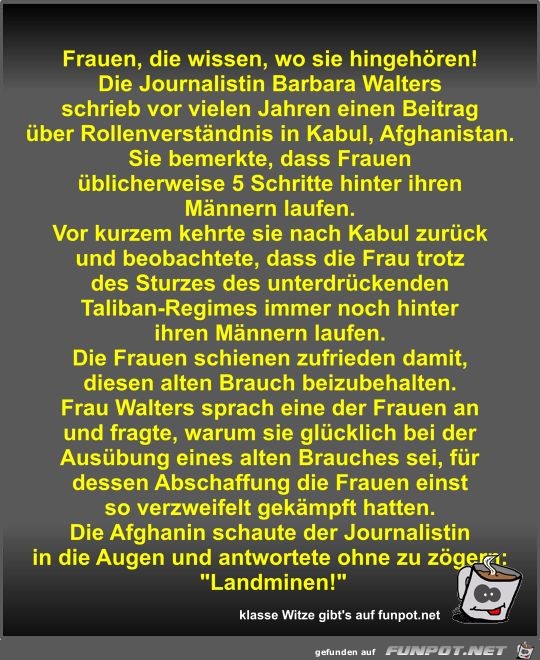 Frauen, die wissen, wo sie hingehören! Frauen, die wissen, wo sie hingehören!