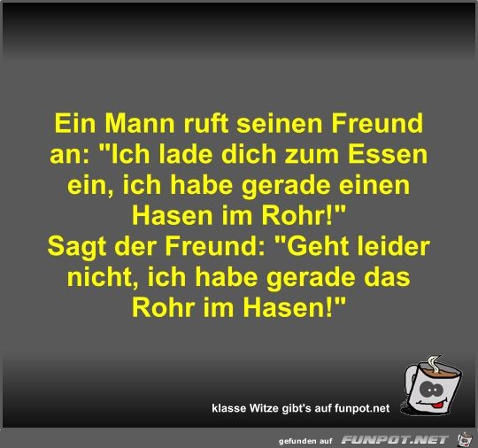 Ein Mann ruft seinen Freund an Ein Mann ruft seinen Freund an
