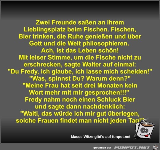 Zwei Freunde saßen an ihrem Lieblingsplatz beim Fischen Zwei Freunde saßen an ihrem Lieblingsplatz beim Fischen