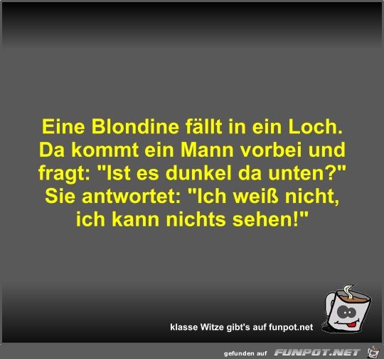 Eine Blondine fällt in ein Loch Eine Blondine fällt in ein Loch