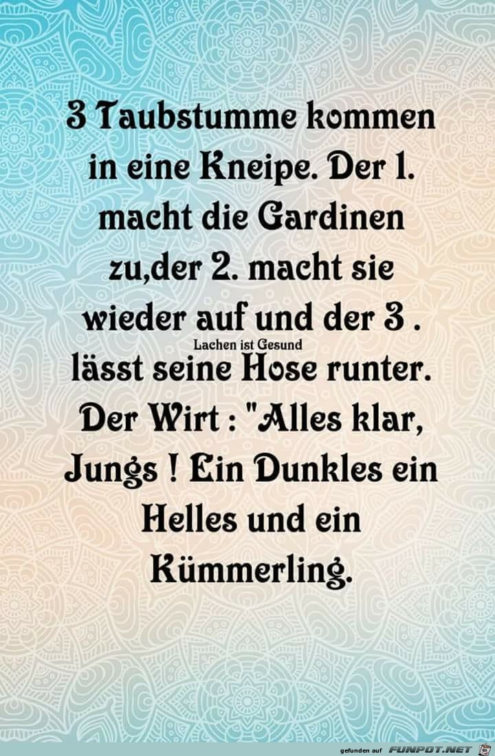 3 Taubstumme in einer Kneipe 3 Taubstumme in einer Kneipe