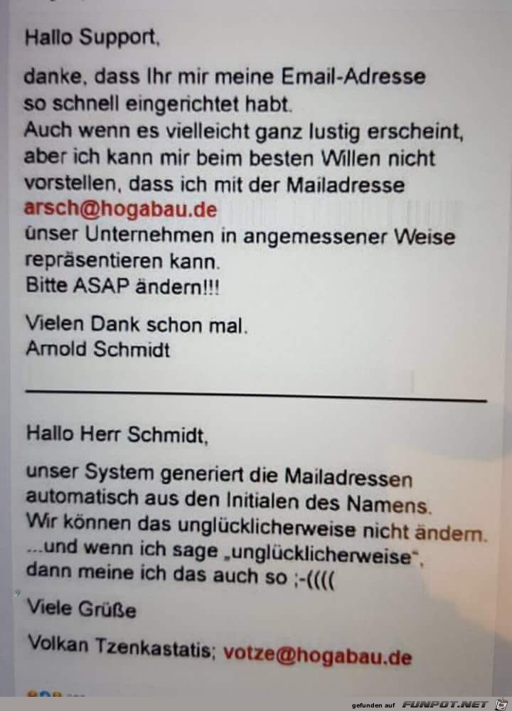 Einrichtung einer Mailadresse