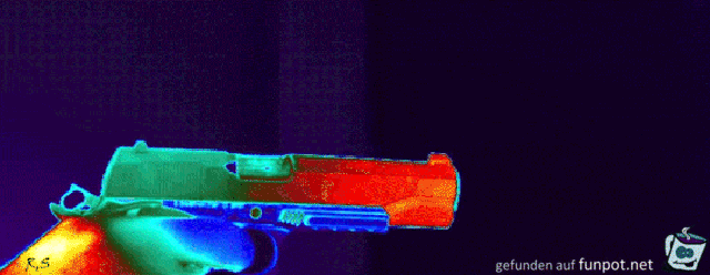 Zeitraffer - Wärmebildkamera mit Pistolenschuß Zeitraffer - Wärmebildkamera mit Pistolenschuß
