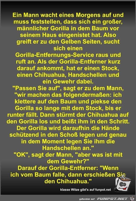 Ein Mann wacht eines Morgens auf und muss feststellen Ein Mann wacht eines Morgens auf und muss feststellen