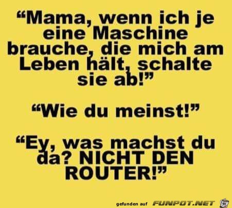 nicht den Router.....