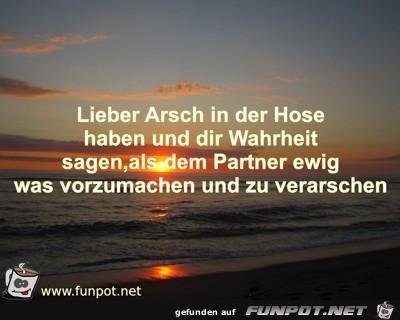 Lieber Arsch in der Hose haben und dir Wahrheit sagen,als de Lieber Arsch in der Hose haben und dir Wahrheit sagen,als de