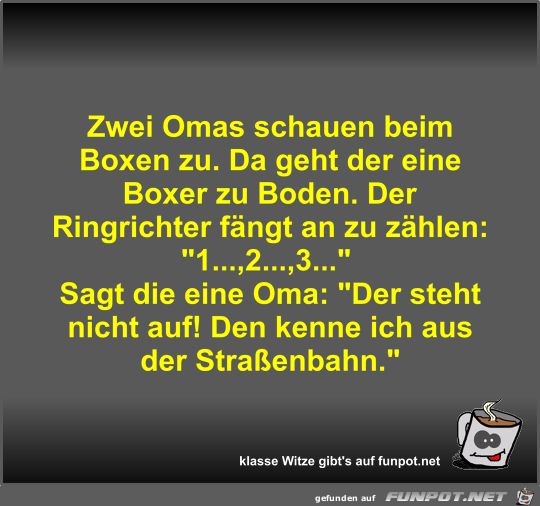 Zwei Omas schauen beim Boxen zu Zwei Omas schauen beim Boxen zu