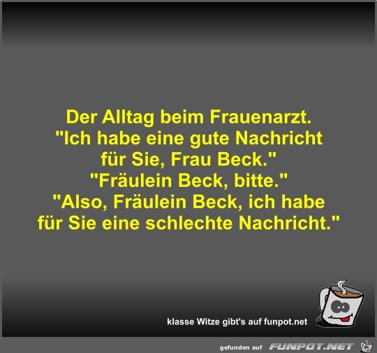 Der Alltag beim Frauenarzt