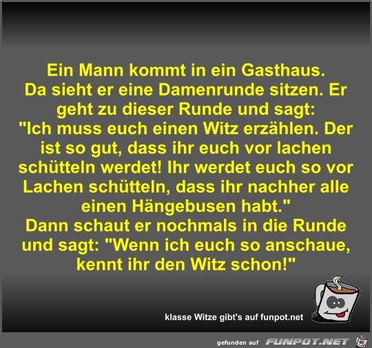 Ein Mann kommt in ein Gasthaus Ein Mann kommt in ein Gasthaus