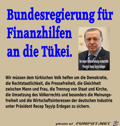 Finazhilfe an die Tuerkei