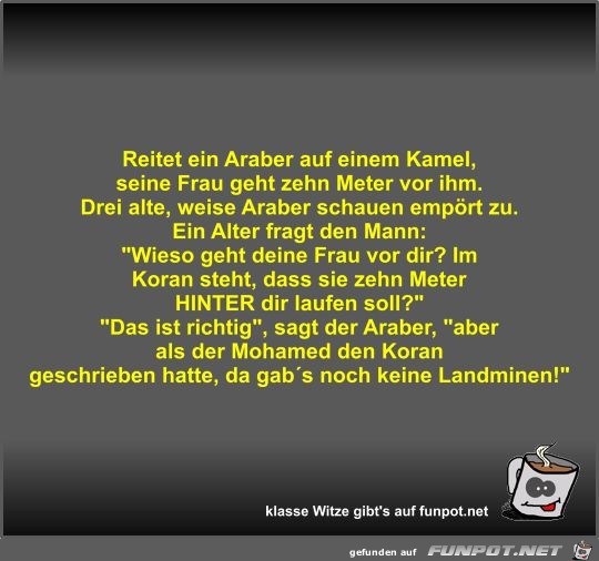 Reitet ein Araber auf einem Kamel