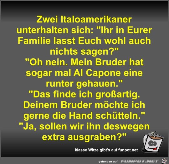 Zwei Italoamerikaner unterhalten sich Zwei Italoamerikaner unterhalten sich