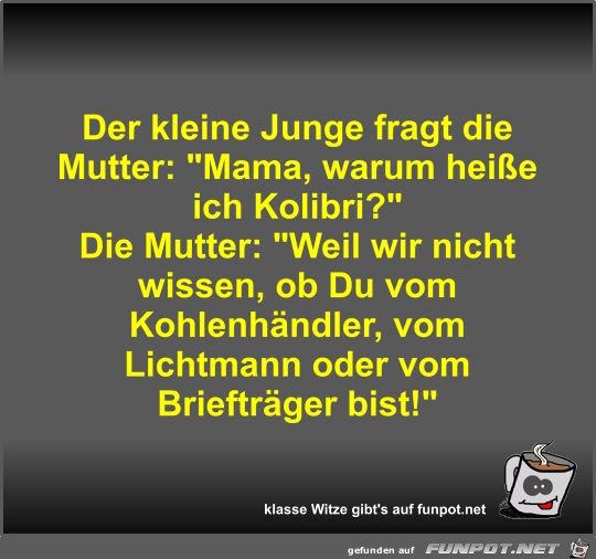 Der kleine Junge fragt die Mutter