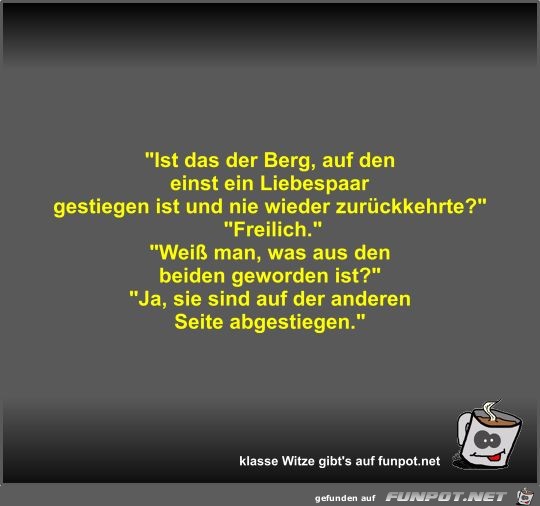 Ist das der Berg, auf den einst ein Liebespaar gestiegen... Ist das der Berg, auf den einst ein Liebespaar gestiegen...