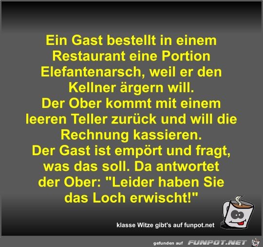 Ein Gast bestellt in einem Restaurant eine Portion... Ein Gast bestellt in einem Restaurant eine Portion...