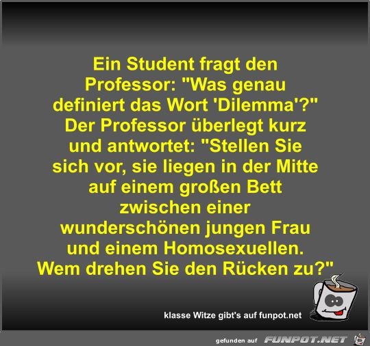 Ein Student fragt den Professor