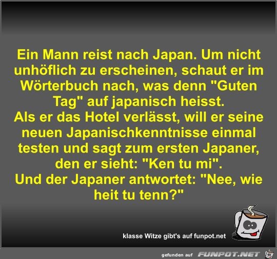 Ein Mann reist nach Japan