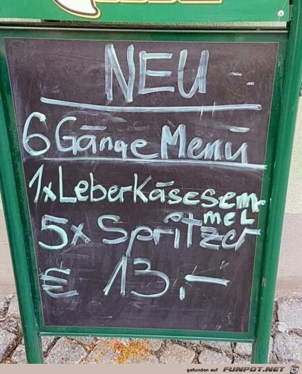 NEU - 6 Gänge Menue NEU - 6 Gänge Menue
