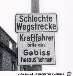 Schlechte Wegstrecke... Schlechte Wegstrecke...