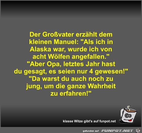 Der Grovater erzhlt dem kleinen Manuel