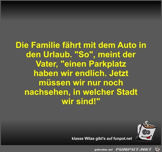 Die Familie fhrt mit dem Auto in den Urlaub