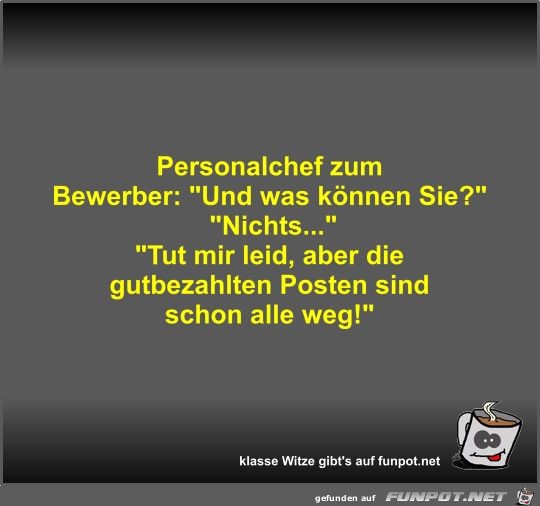 Personalchef zum Bewerber Personalchef zum Bewerber
