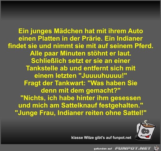 Ein junges Mdchen hat mit ihrem Auto einen Platten in der